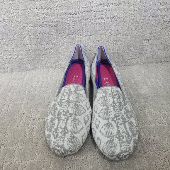 Rothy's The Loafer Women's Size US 9.5 Grey Snake Round Toe Slip on Flat Shoes - Picture 2 of 9